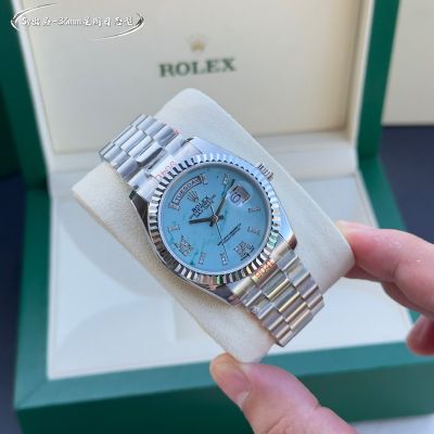ROLEX Day-date Replica with 904L Stainless Steel 2836 Automatic Movement 41mm 36mm Blue Watch